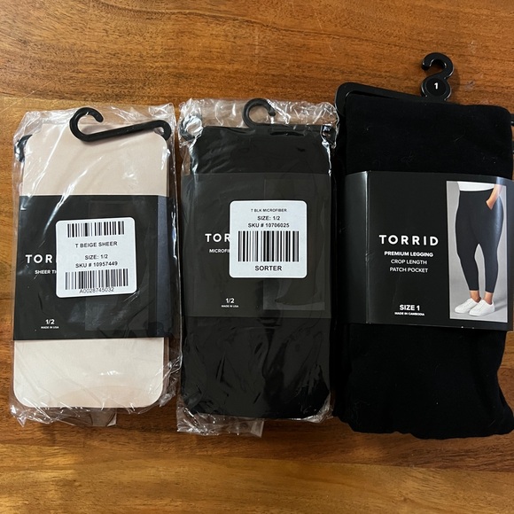 torrid Accessories - Torrid Black and Beige Tights & Leggings Set